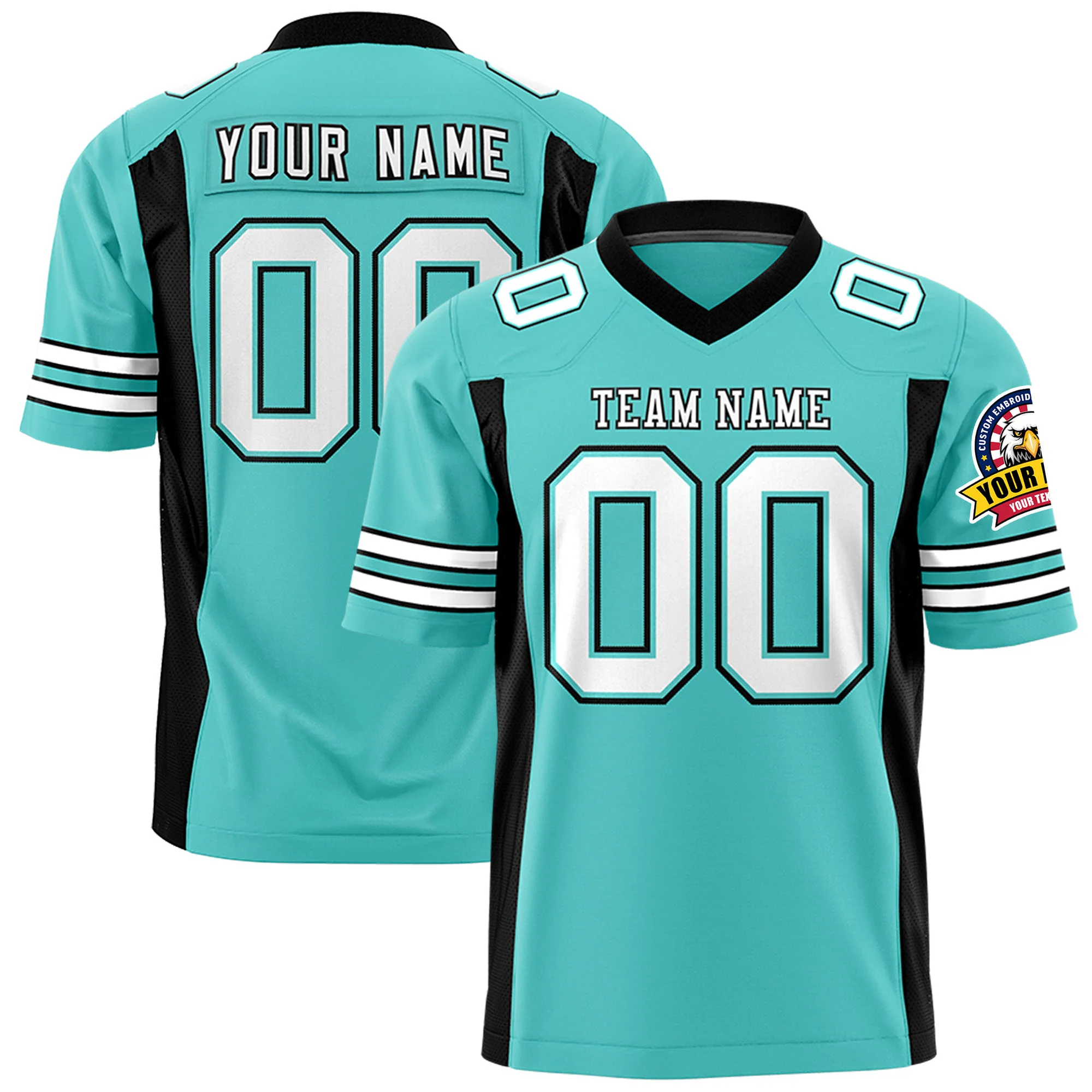 Custom Bright Green-Black Mesh Drift Fashion Football Jersey