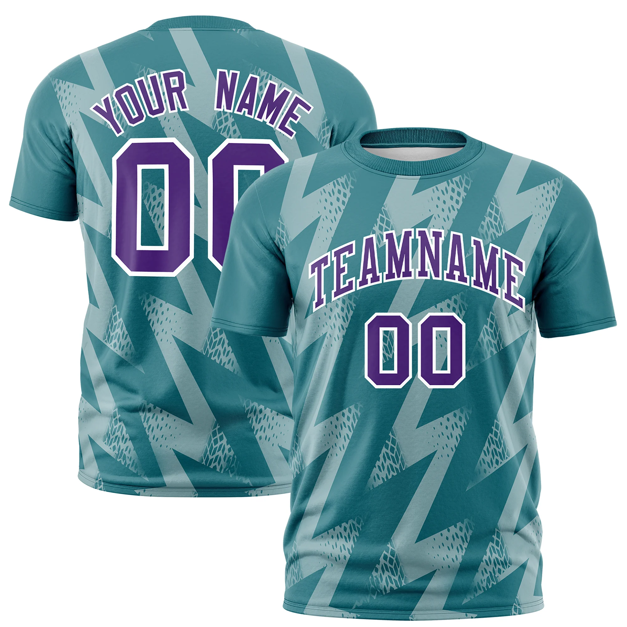 Custom Aqua Crew neck Wheel Triangle Design  Performance T-Shirt